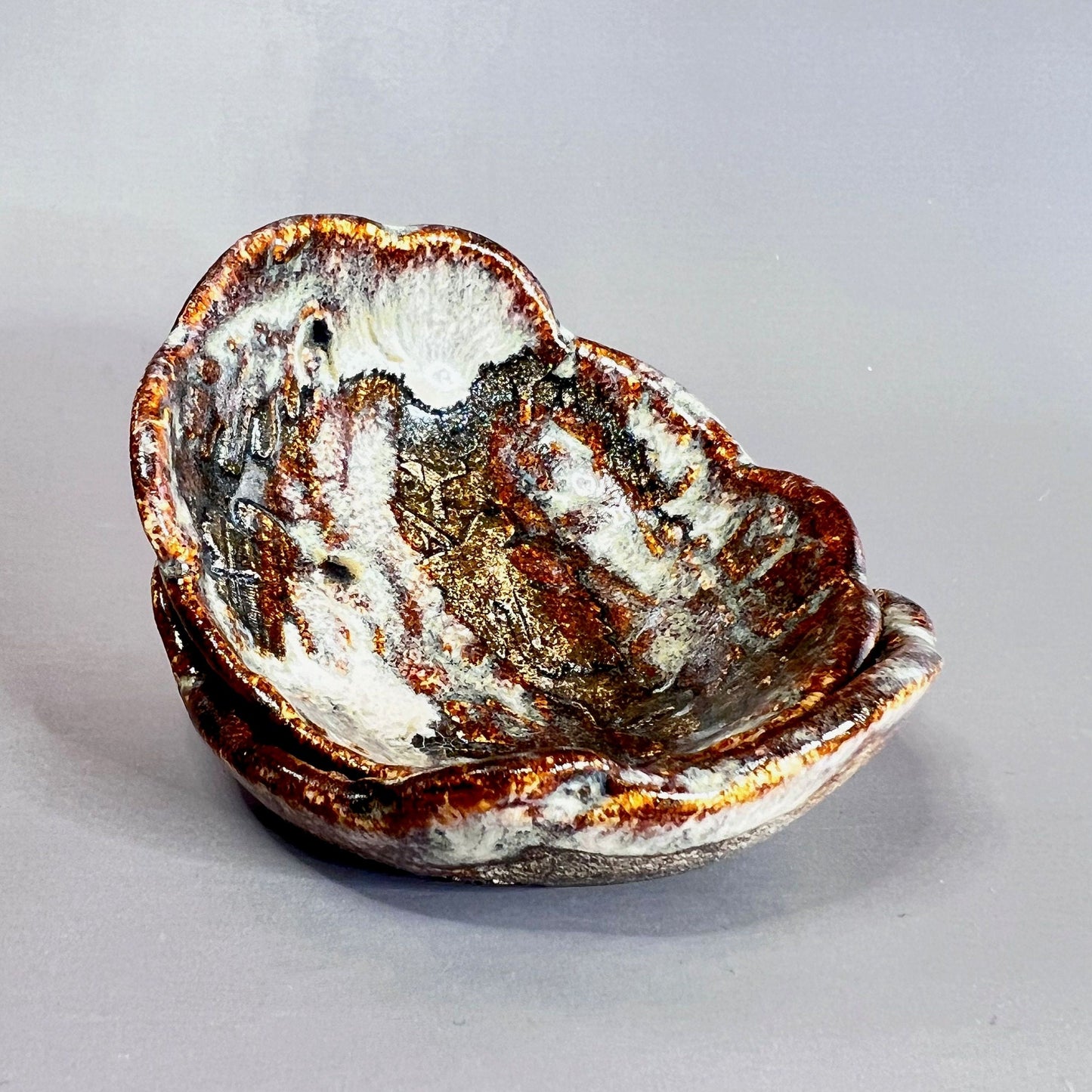 Brown Fall Leaves With Frost Teabag Holder/Spoon Rest