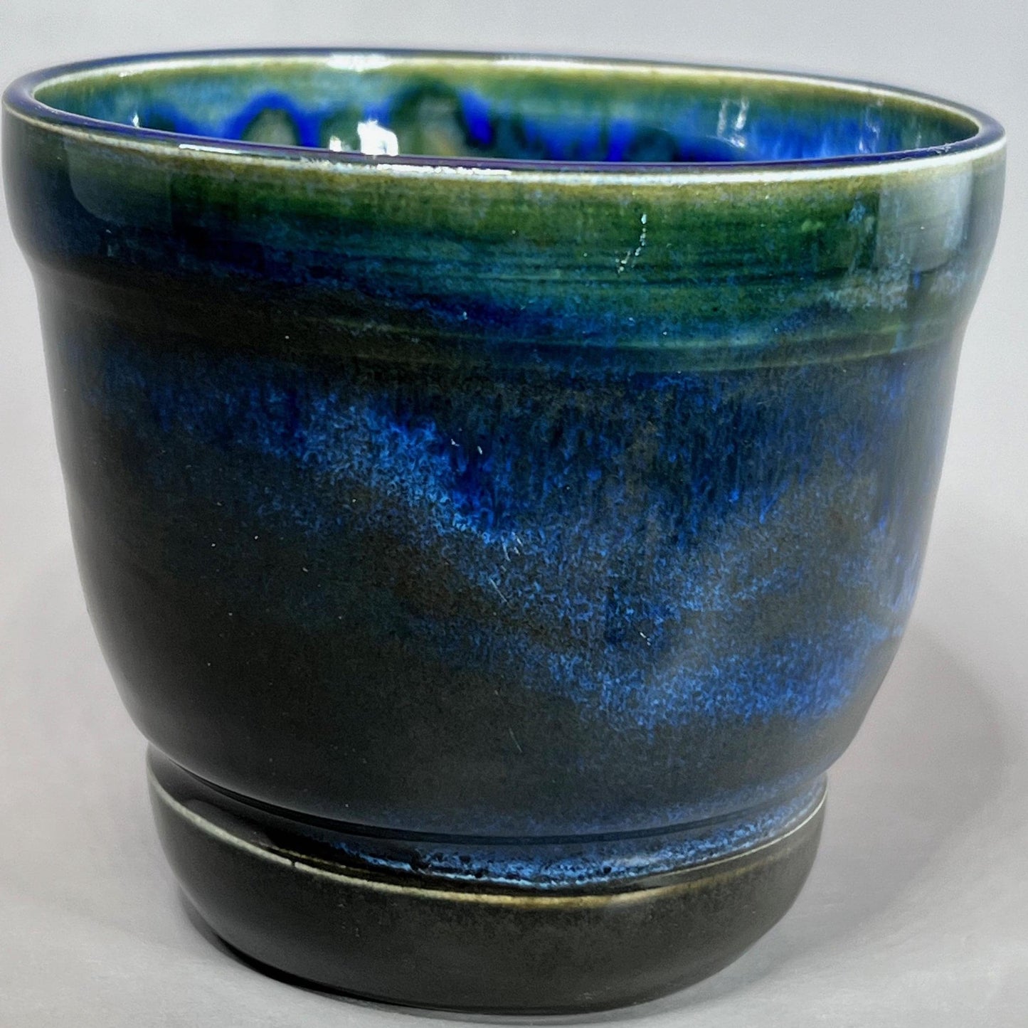 Dark Green and Blue Small Cache Pot