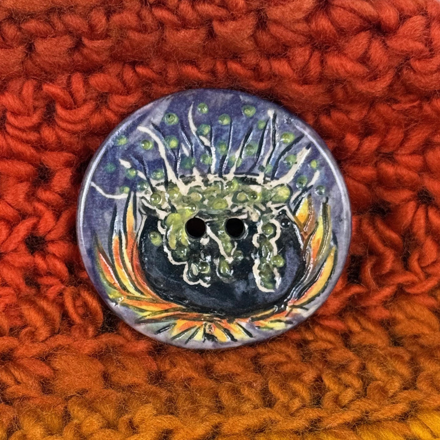 Witch's Brew Black Cauldron Large Round Button