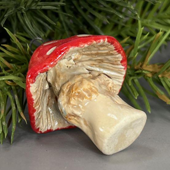 Red and White Mushroom Ceramic Ornament #3