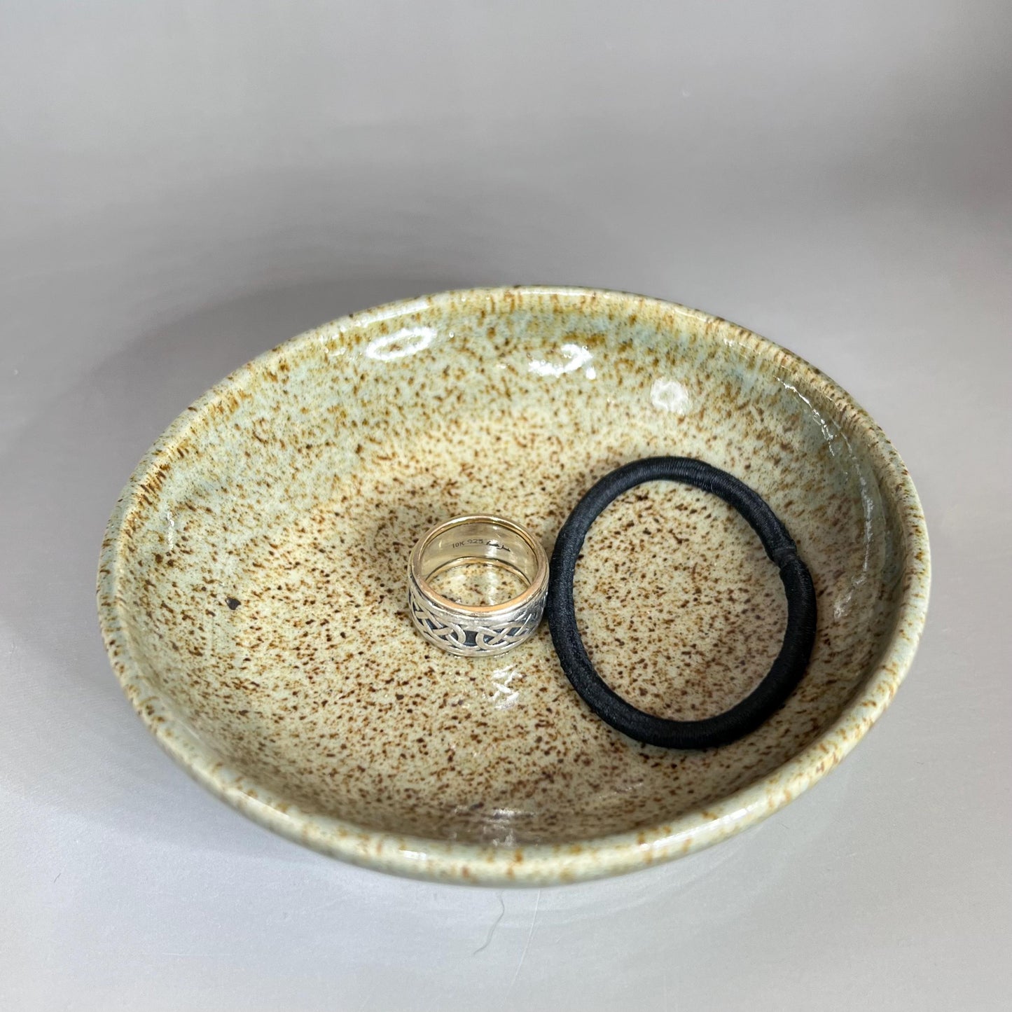 Shallow Natural Speckled Stoneware Spoon Rest/Trinket Dish