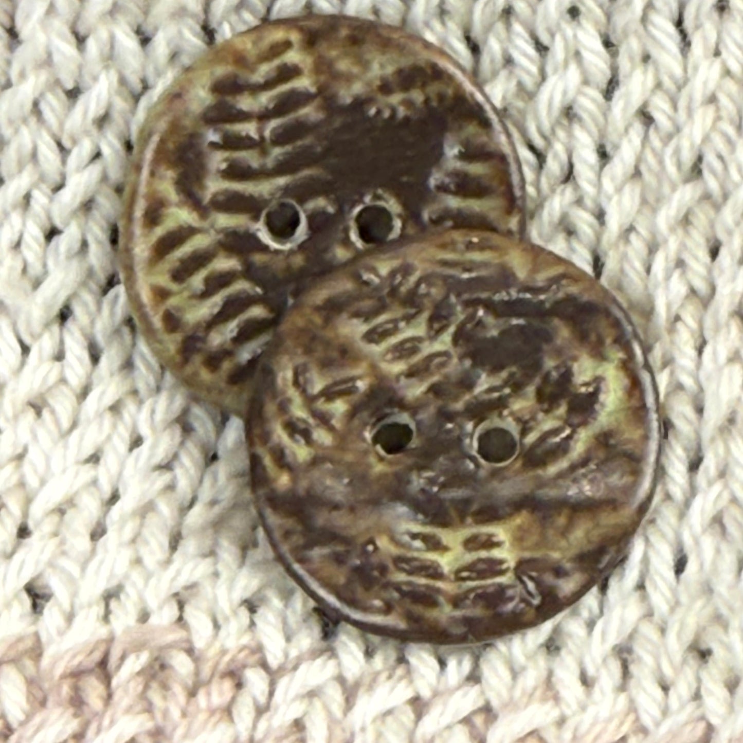 Gold and Brown Matte Fern Pattern Buttons