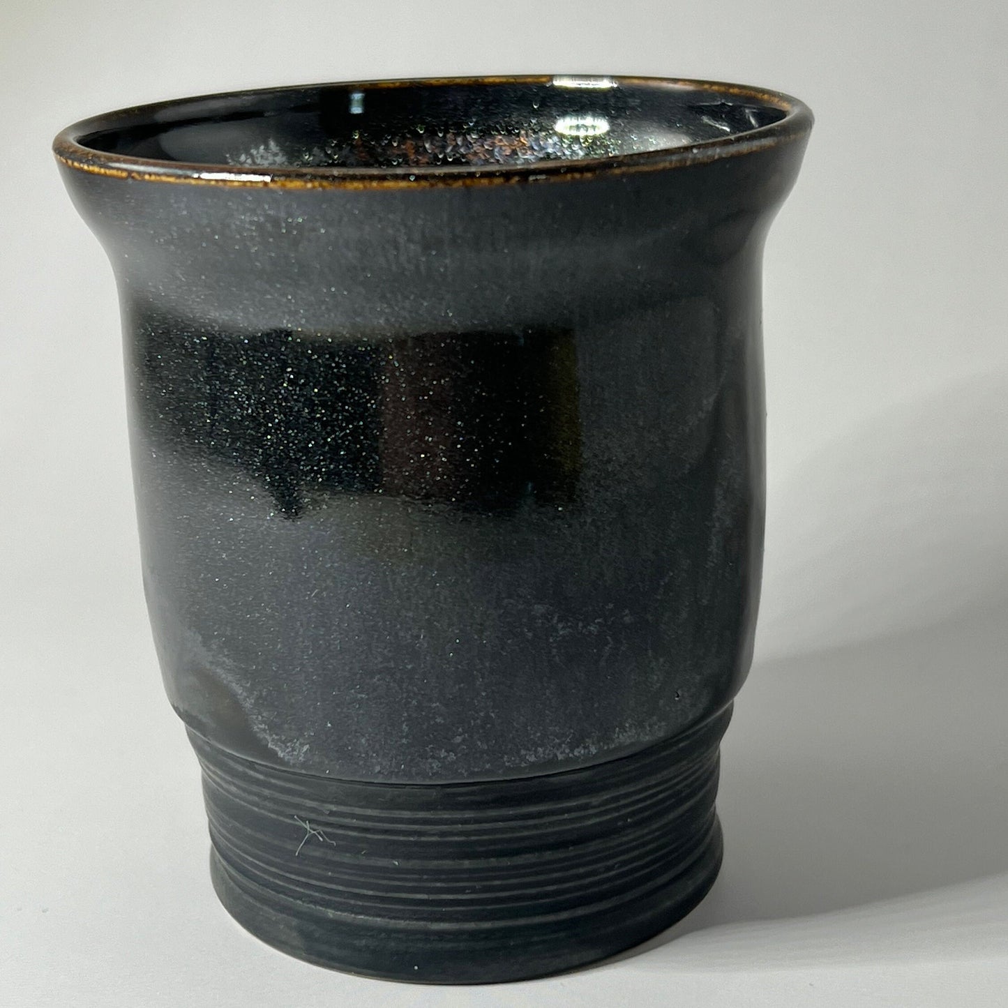 Black Aventurine and Black Matte Small Yunomi/Tumbler