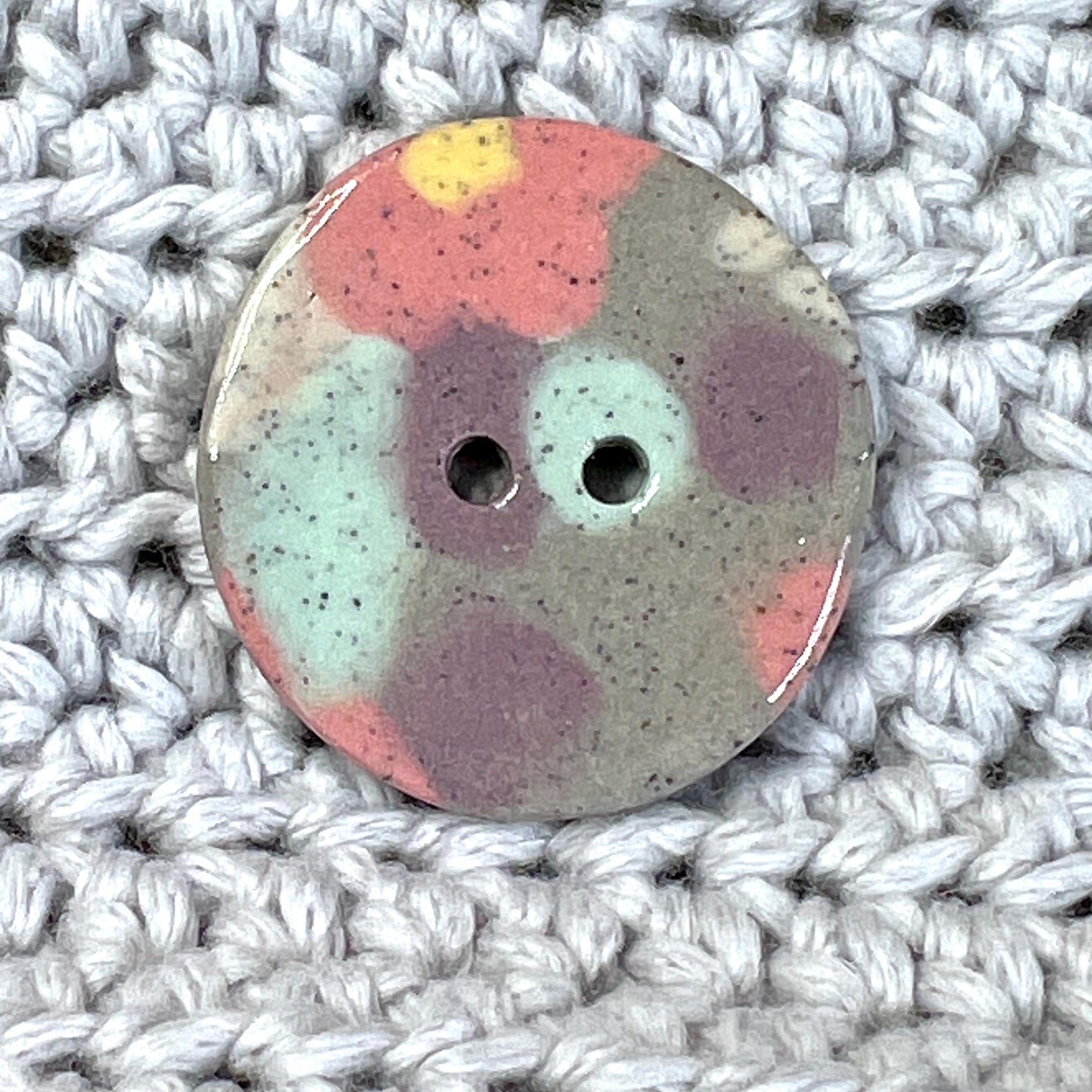 Speckled Porcelain Spring Blossom Patterned Buttons