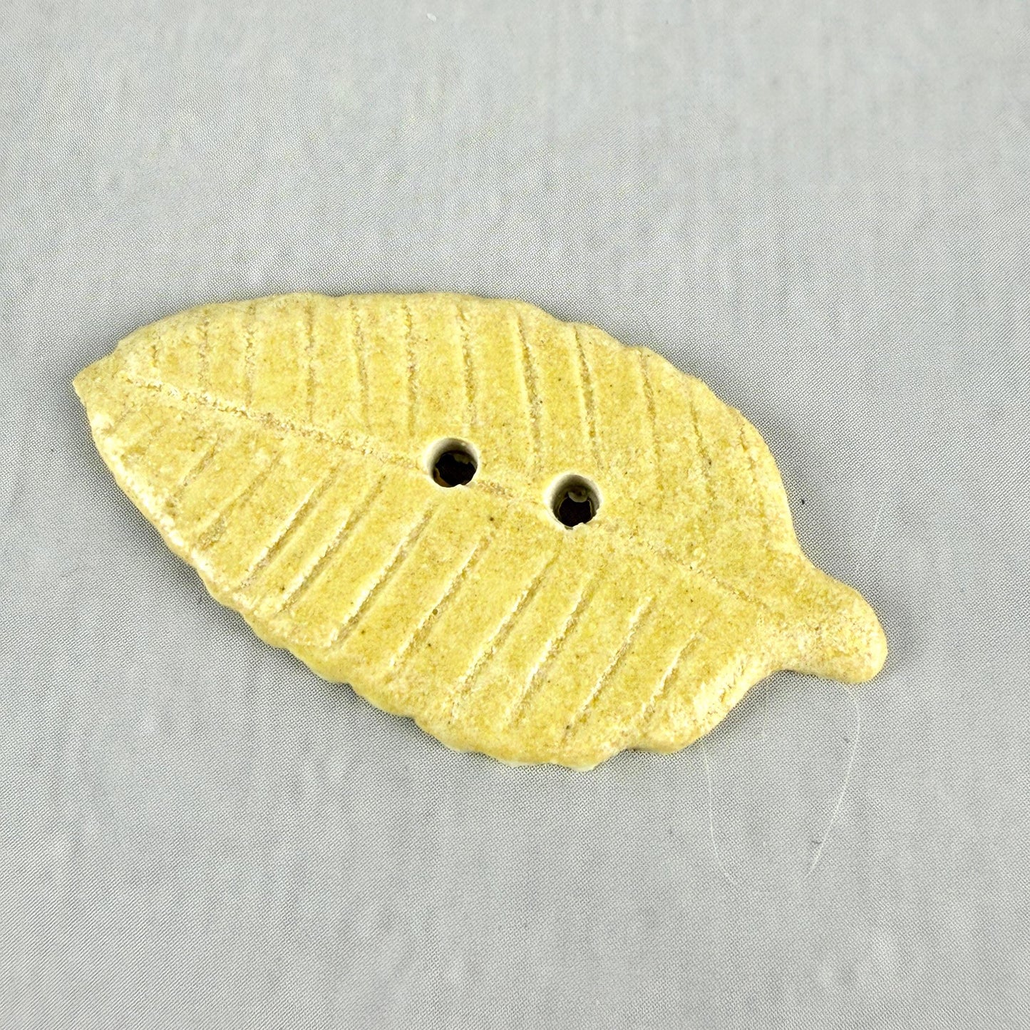 Large Yellow Leaf Ceramic Button