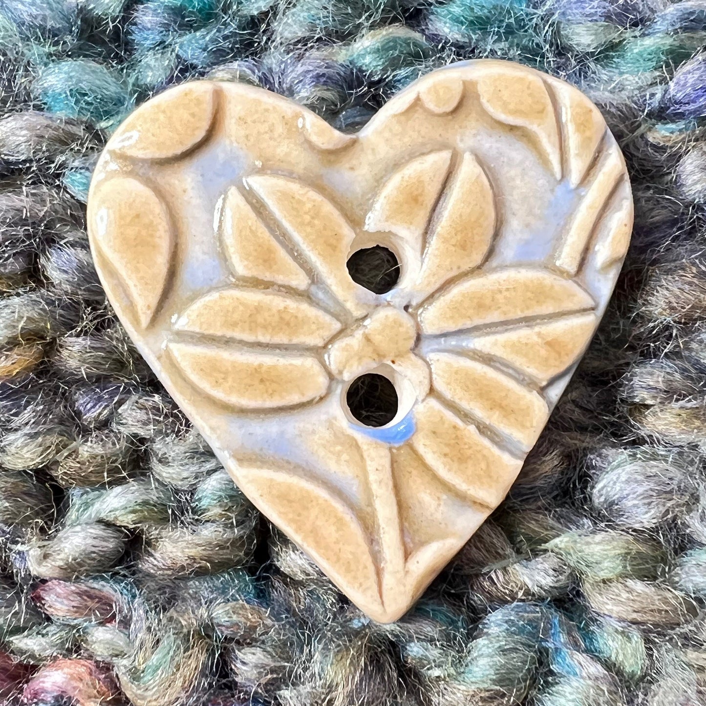 Light Yellow and Blue Floral Hearts
