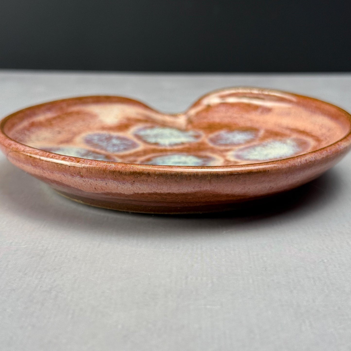 Pink and Blue Stoneware Spoon Rest