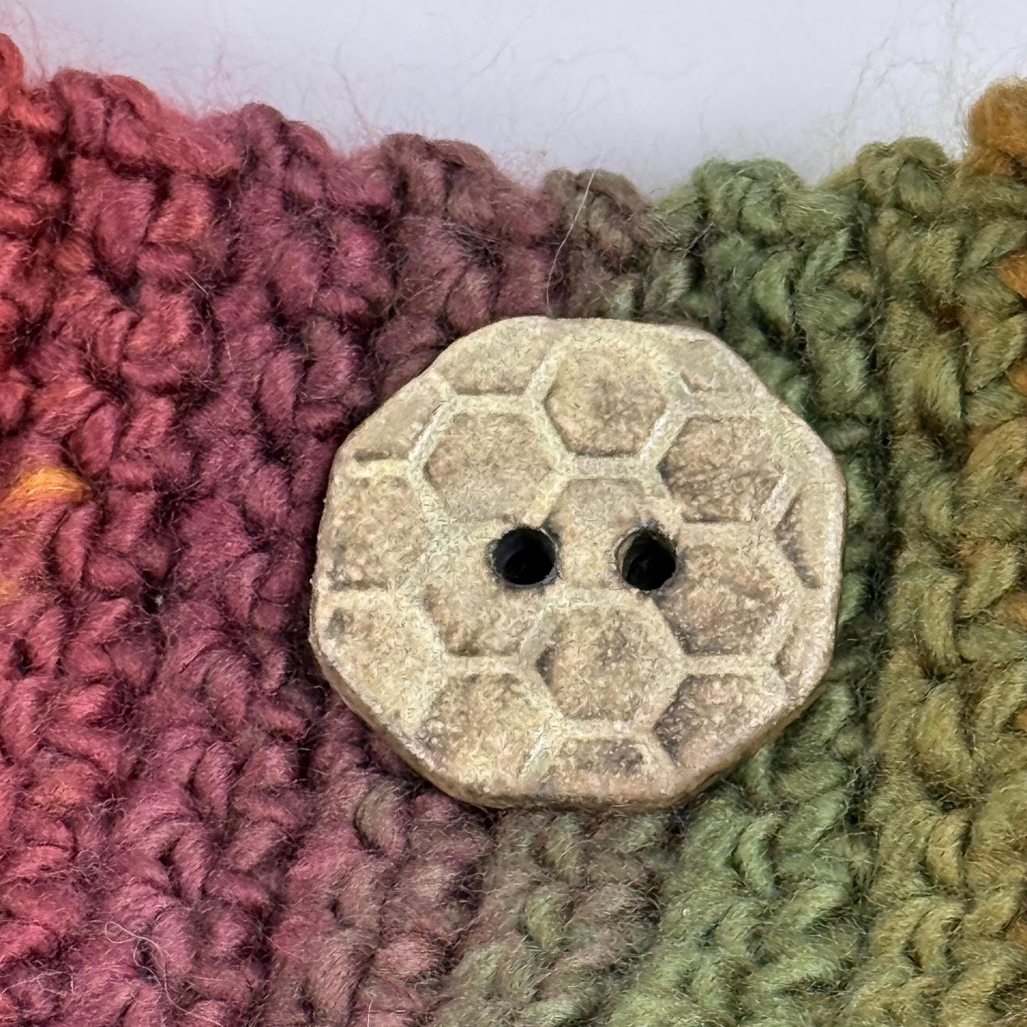 Golden Yellow Bee Hive Pattern on Black Porcelain Octagon Shaped Button