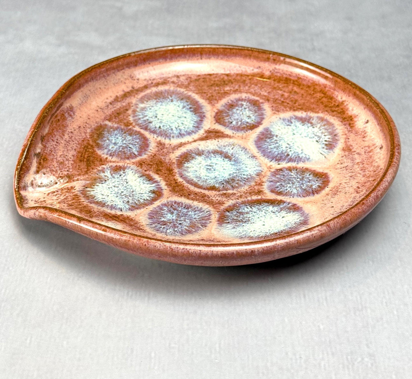 Pink and Blue Stoneware Spoon Rest
