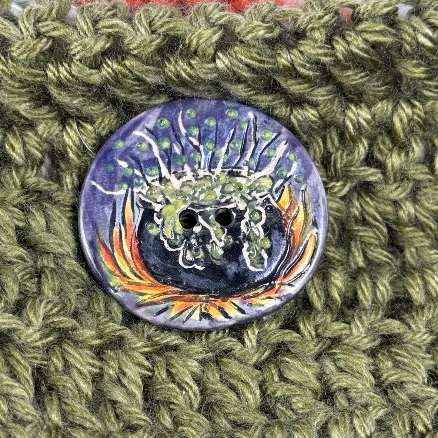 Witch's Brew Black Cauldron Large Round Button