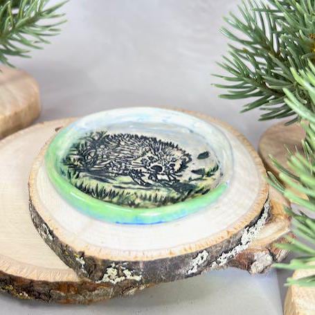 Tiny Round Hedgehog Ring Dish/Trinket Dish/ Spoon Rest