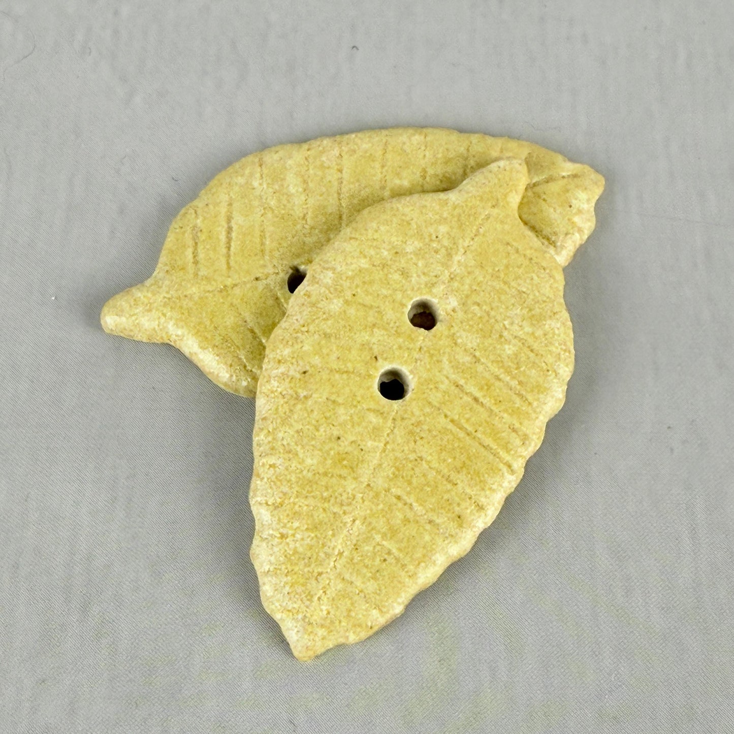Large Yellow Leaf Ceramic Button