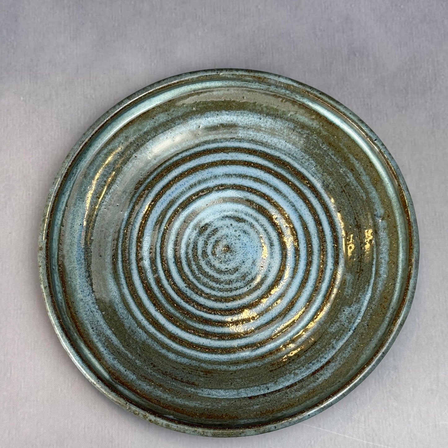 Blue and White Brown Stoneware Plate/Spoon Rest