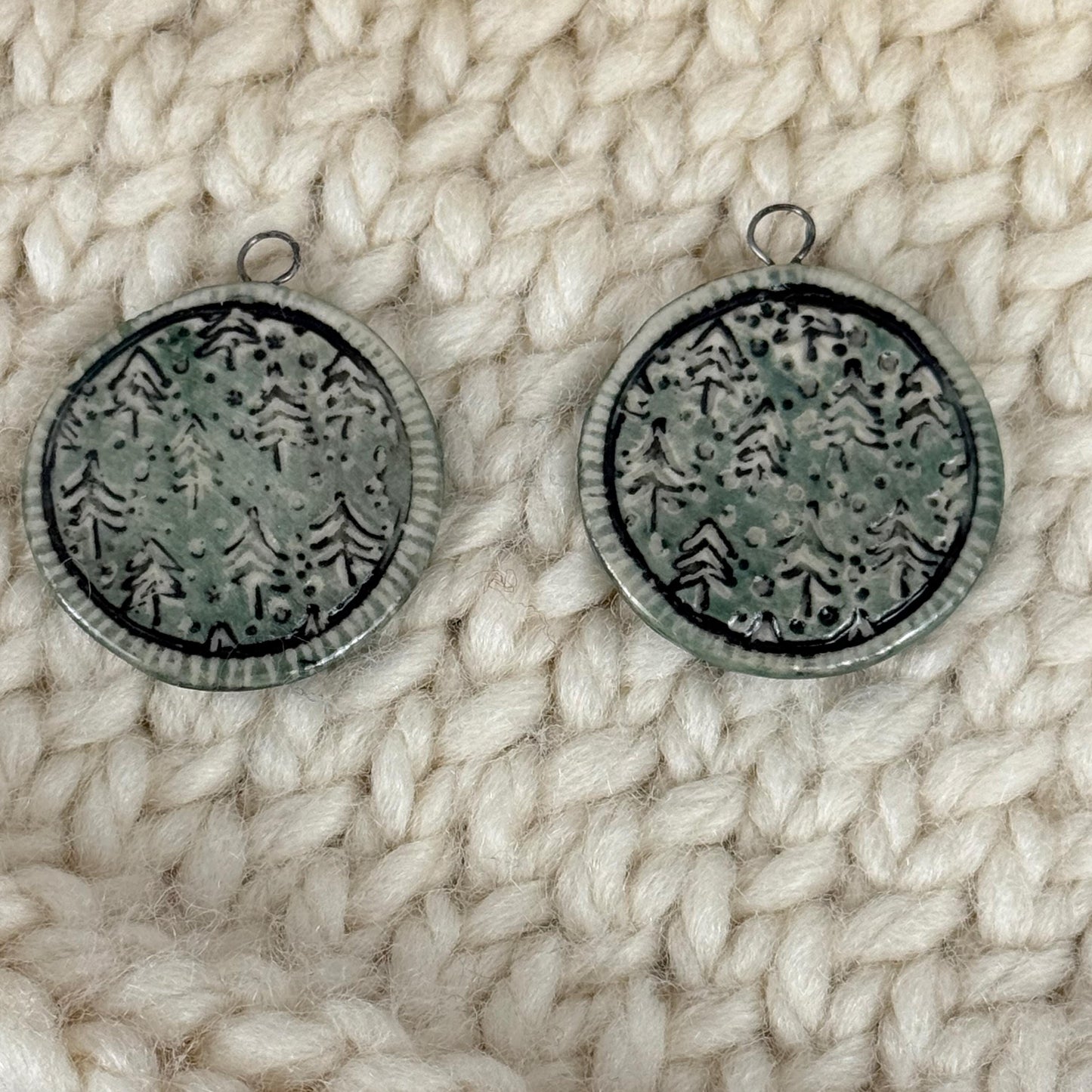 Rustic Winter Pine Trees Jewelry Component/Charm