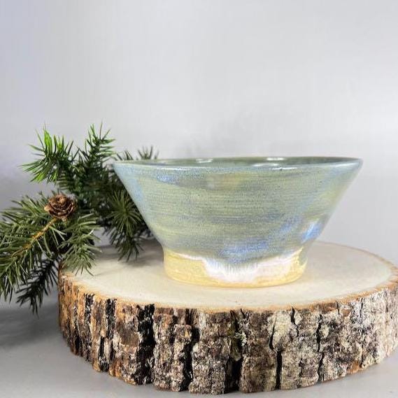 Blue and Gray Small Serving Bowl