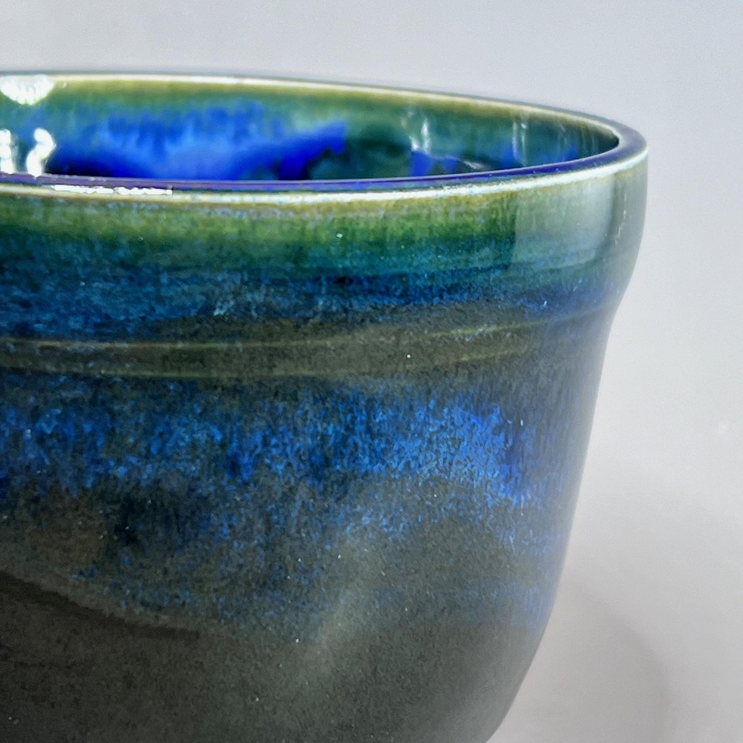 Dark Green and Blue Small Cache Pot