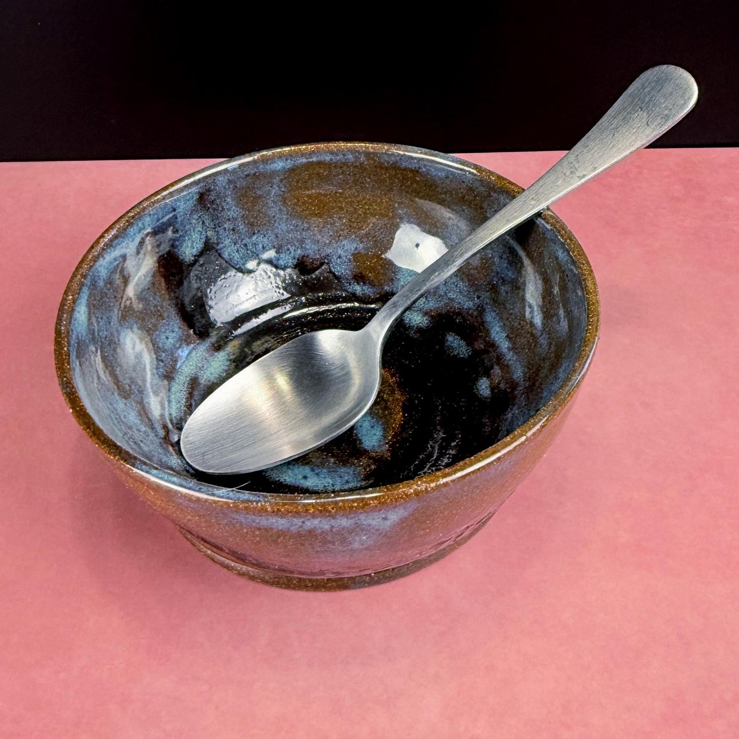 Small Blue and Brown Carved Texture Bowl