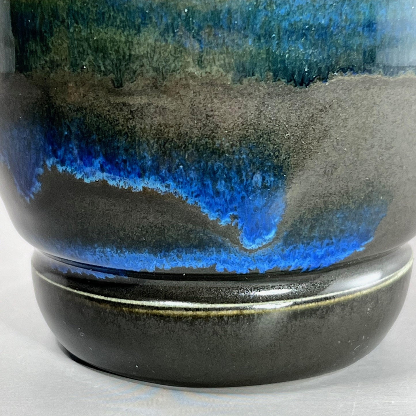 Dark Green and Blue Small Cache Pot