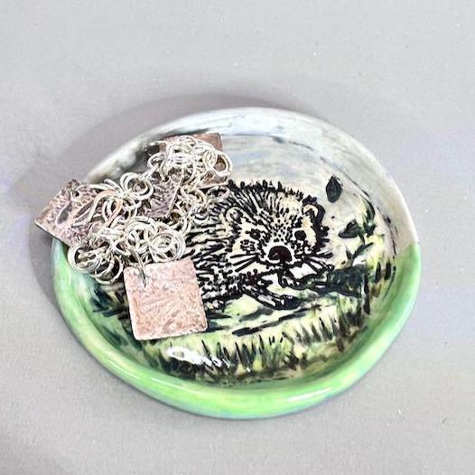 Tiny Round Hedgehog Ring Dish/Trinket Dish/ Spoon Rest