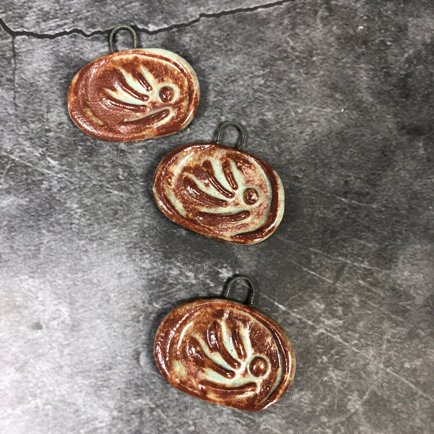 Rustic Stoneware Pendant for Necklace and/or Earrings