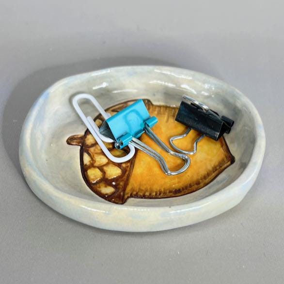 Handmade Ceramic Acorn Trinket Dish, Child's Ring Dish