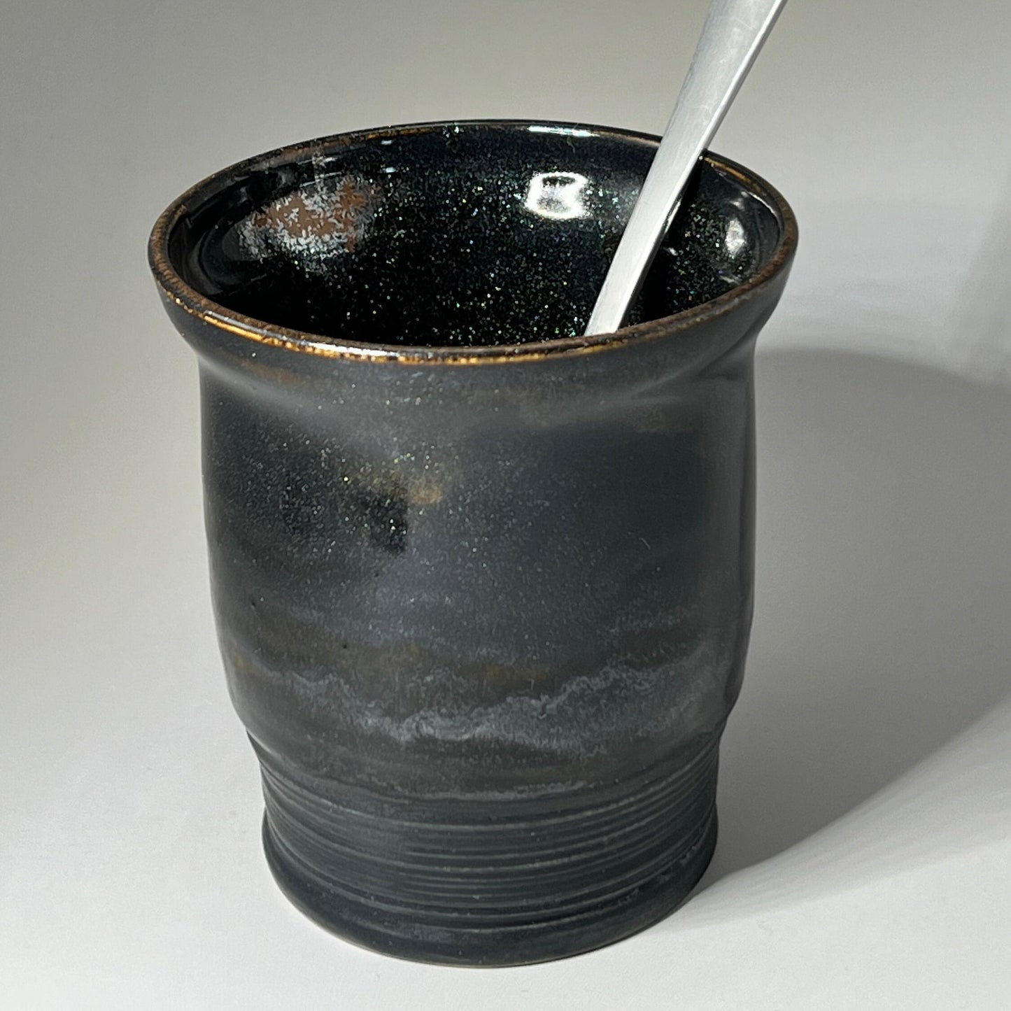 Black Aventurine and Black Matte Small Yunomi/Tumbler
