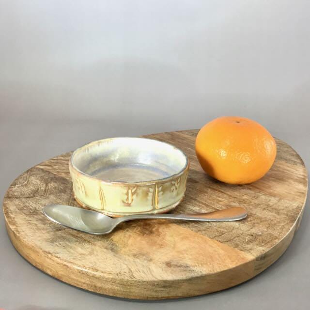 Pale Yellow and White Charcuterie or Condiment Bowl