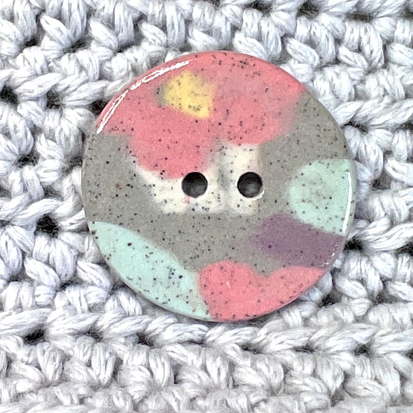 Speckled Porcelain Spring Blossom Patterned Buttons