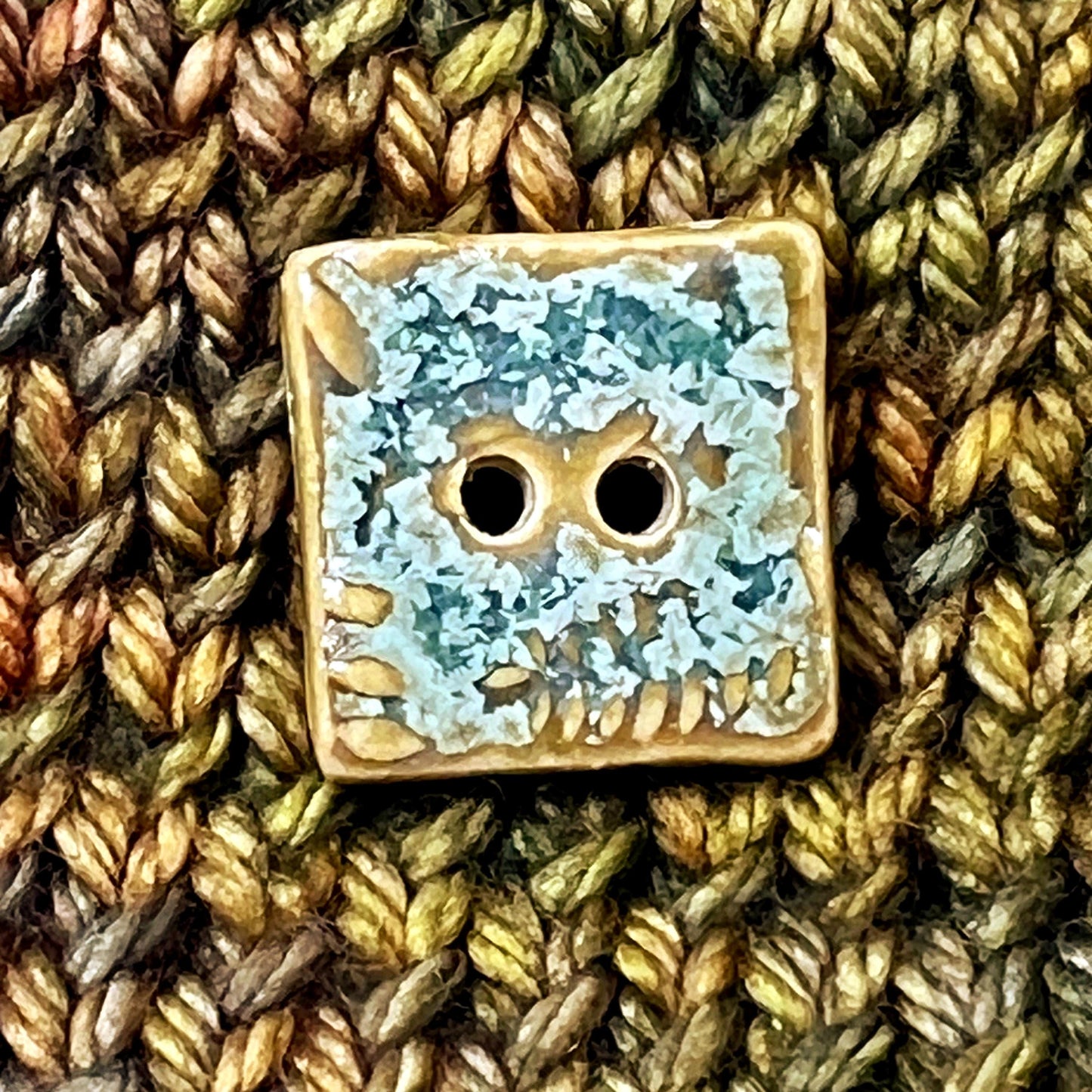 Spring Ferns with Frost 2 Hole Tiny Square Buttons