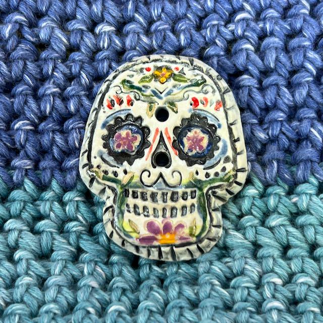 Calavera/Sugar Skull Design Focal Ceramic Bead Male or Female