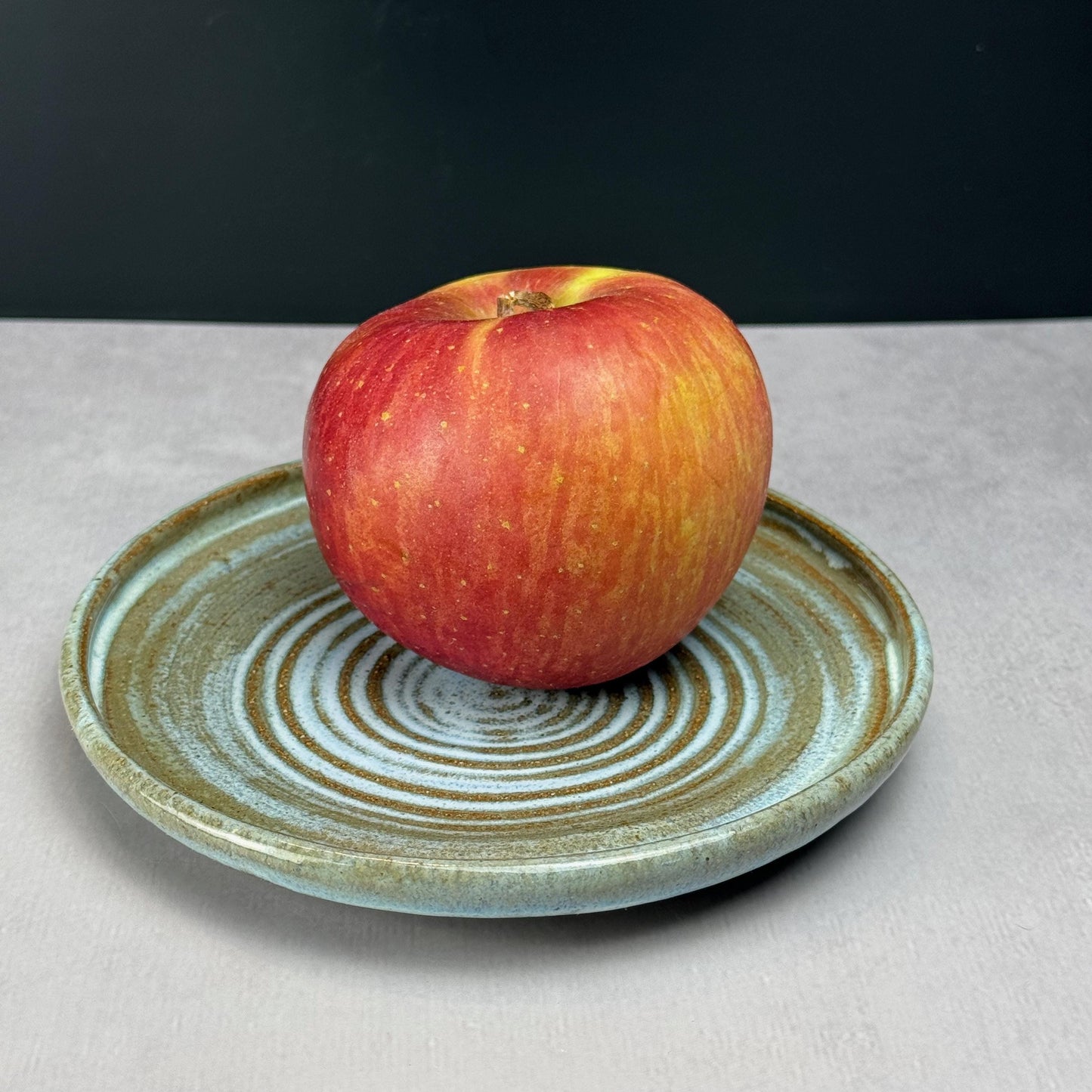 Blue and White Brown Stoneware Plate/Spoon Rest