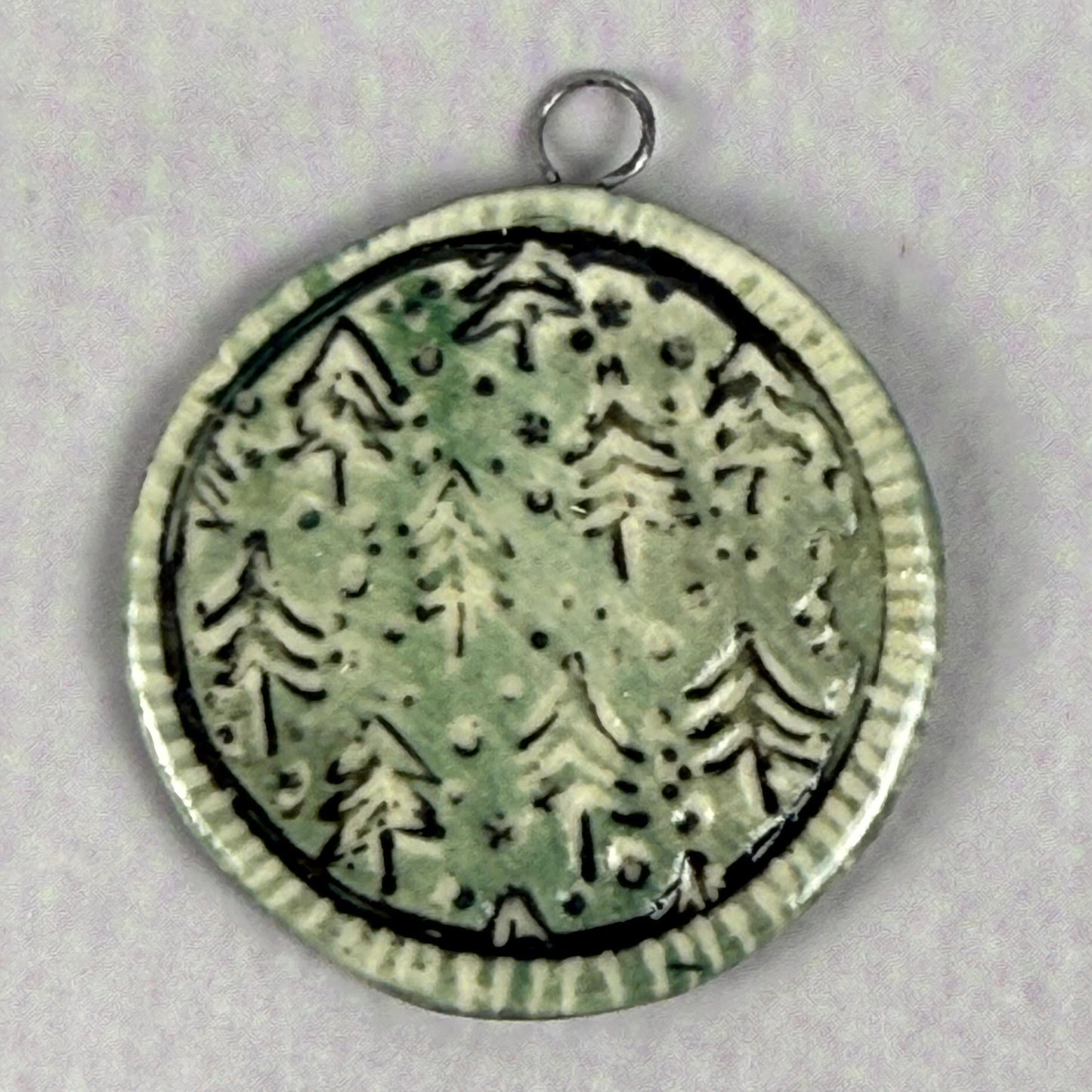 Rustic Winter Pine Trees Jewelry Component/Charm