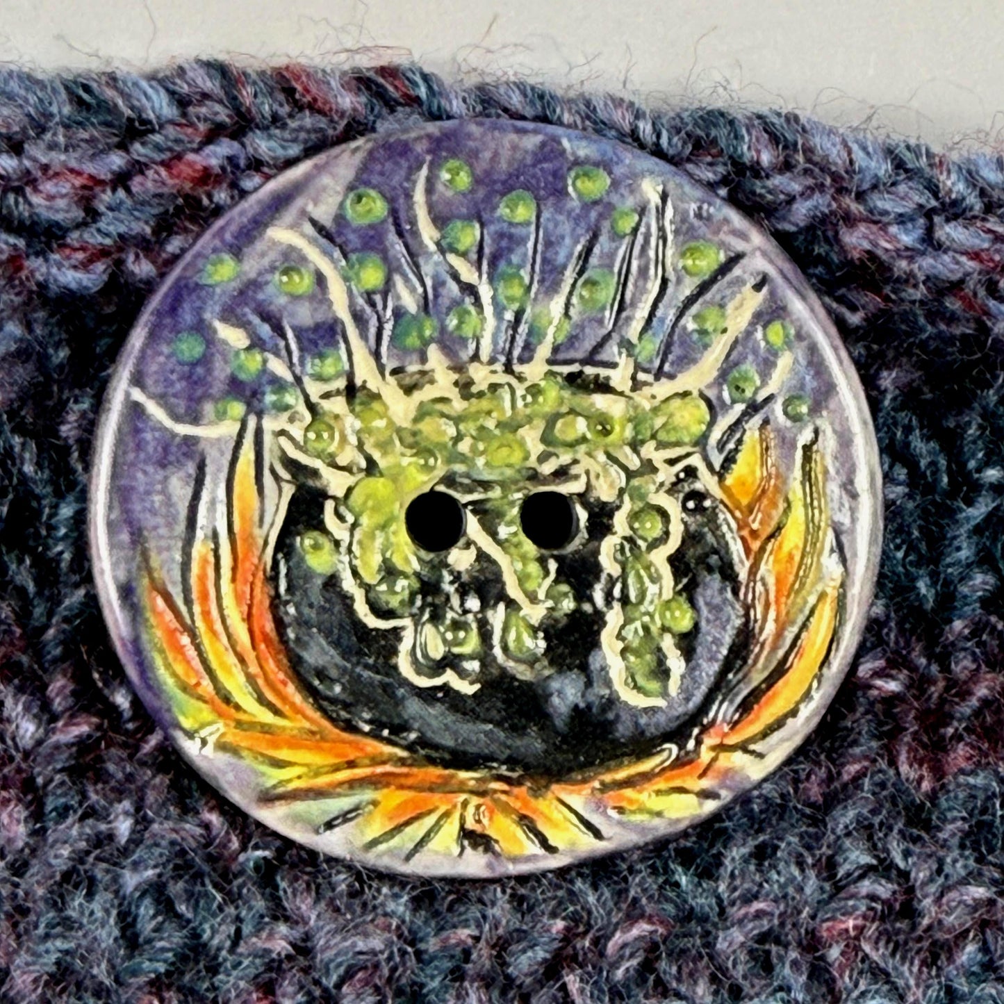 Witch's Brew Black Cauldron Large Round Button