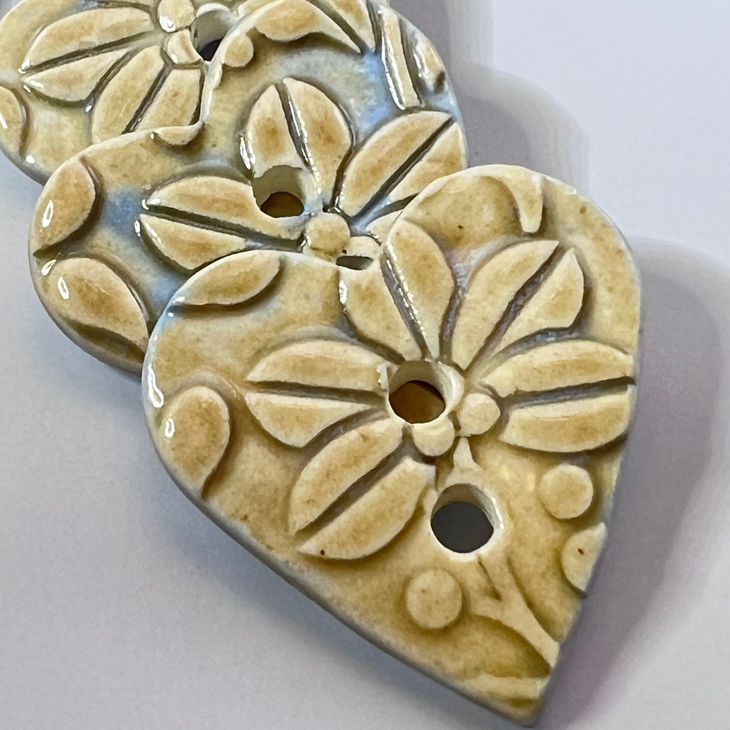 Light Yellow and Blue Floral Hearts