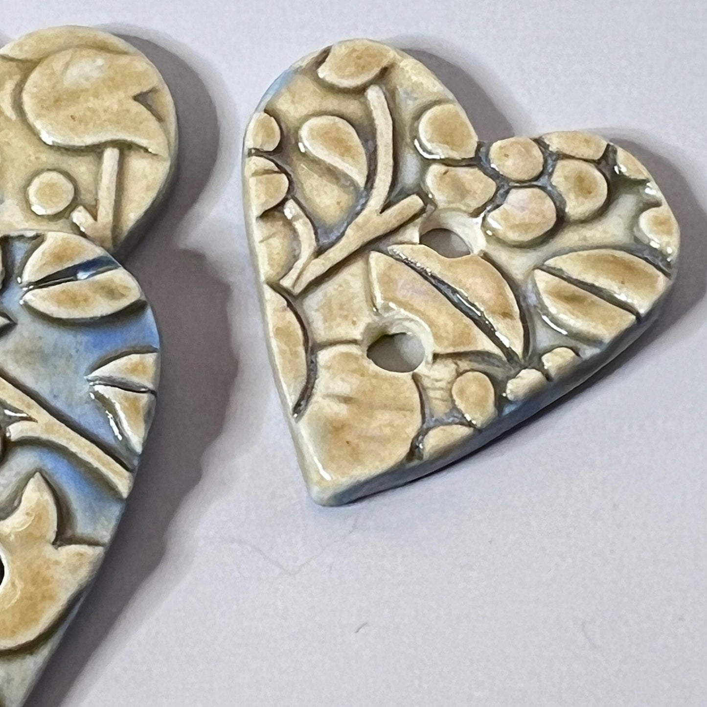 Light Yellow and Blue Floral Hearts