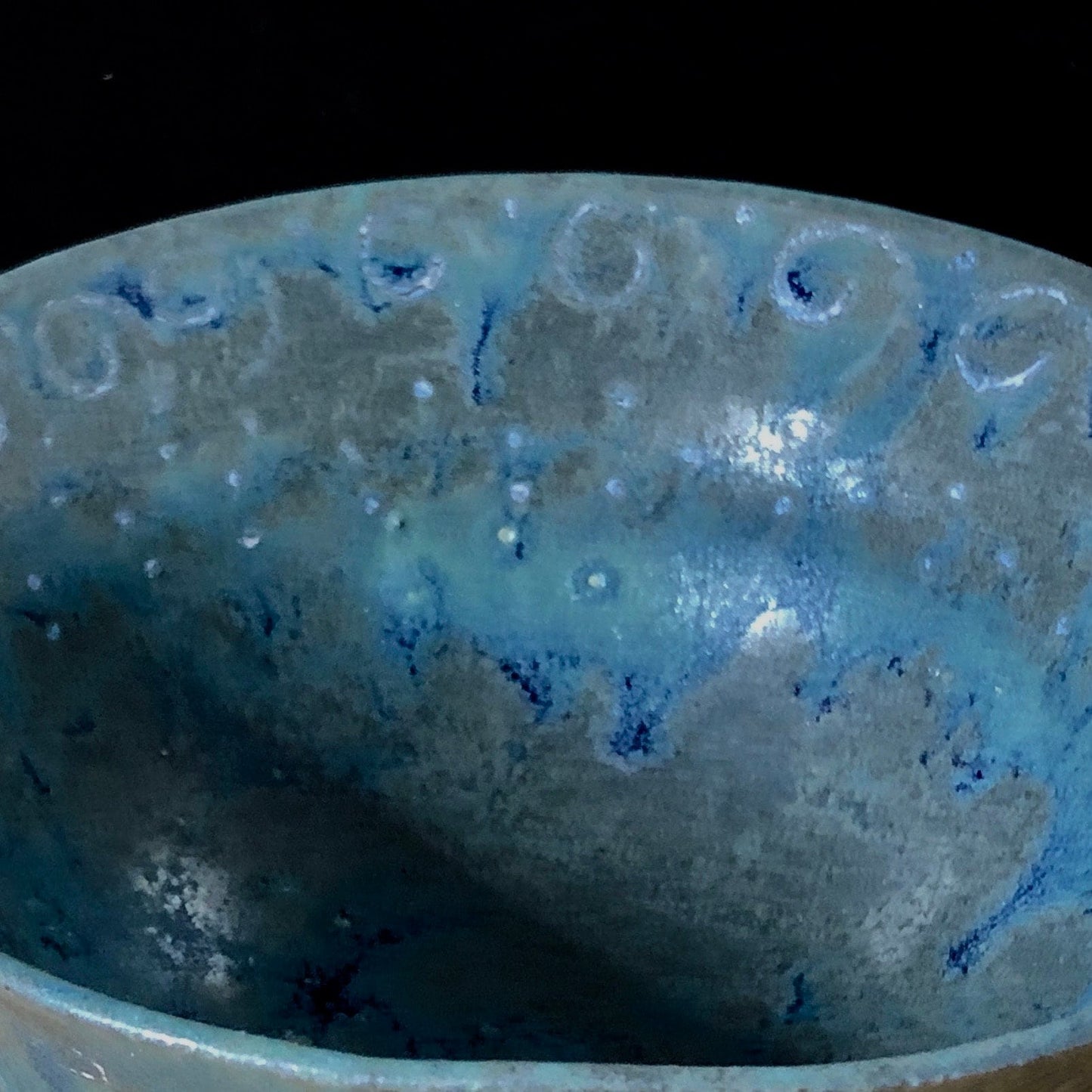Blue Bowl/ Stoneware Trinket or Catchall Dish in Blue Stone Matte Glaze