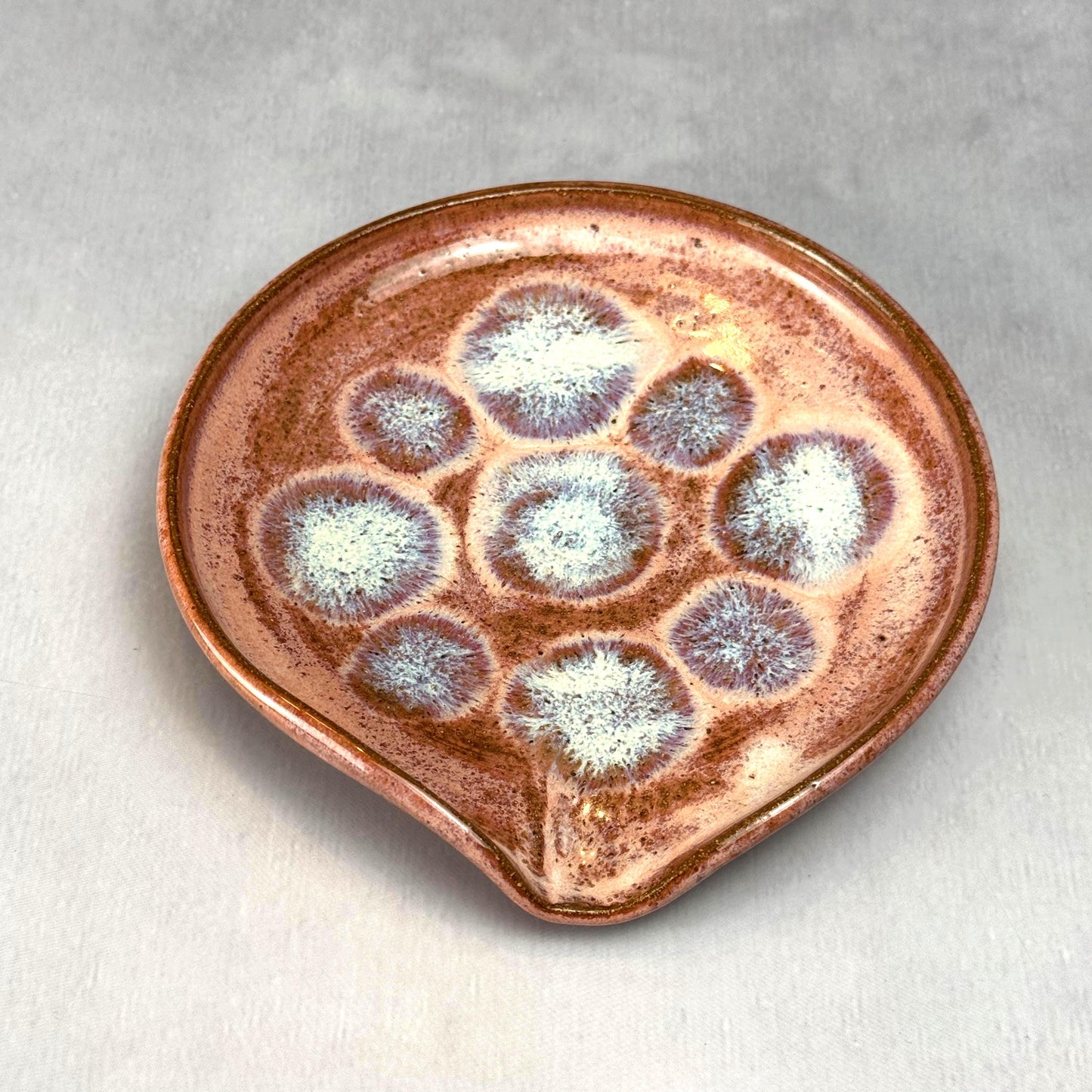 Pink and Blue Stoneware Spoon Rest