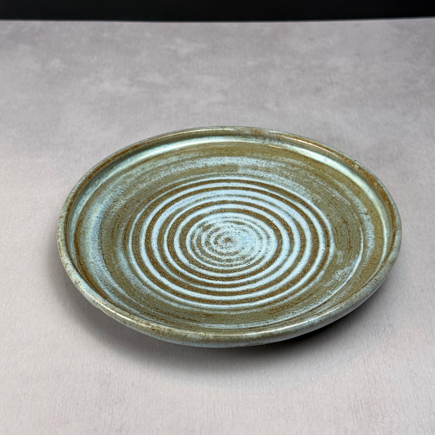 Blue and White Brown Stoneware Plate/Spoon Rest