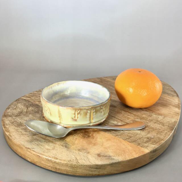 Pale Yellow and White Charcuterie or Condiment Bowl