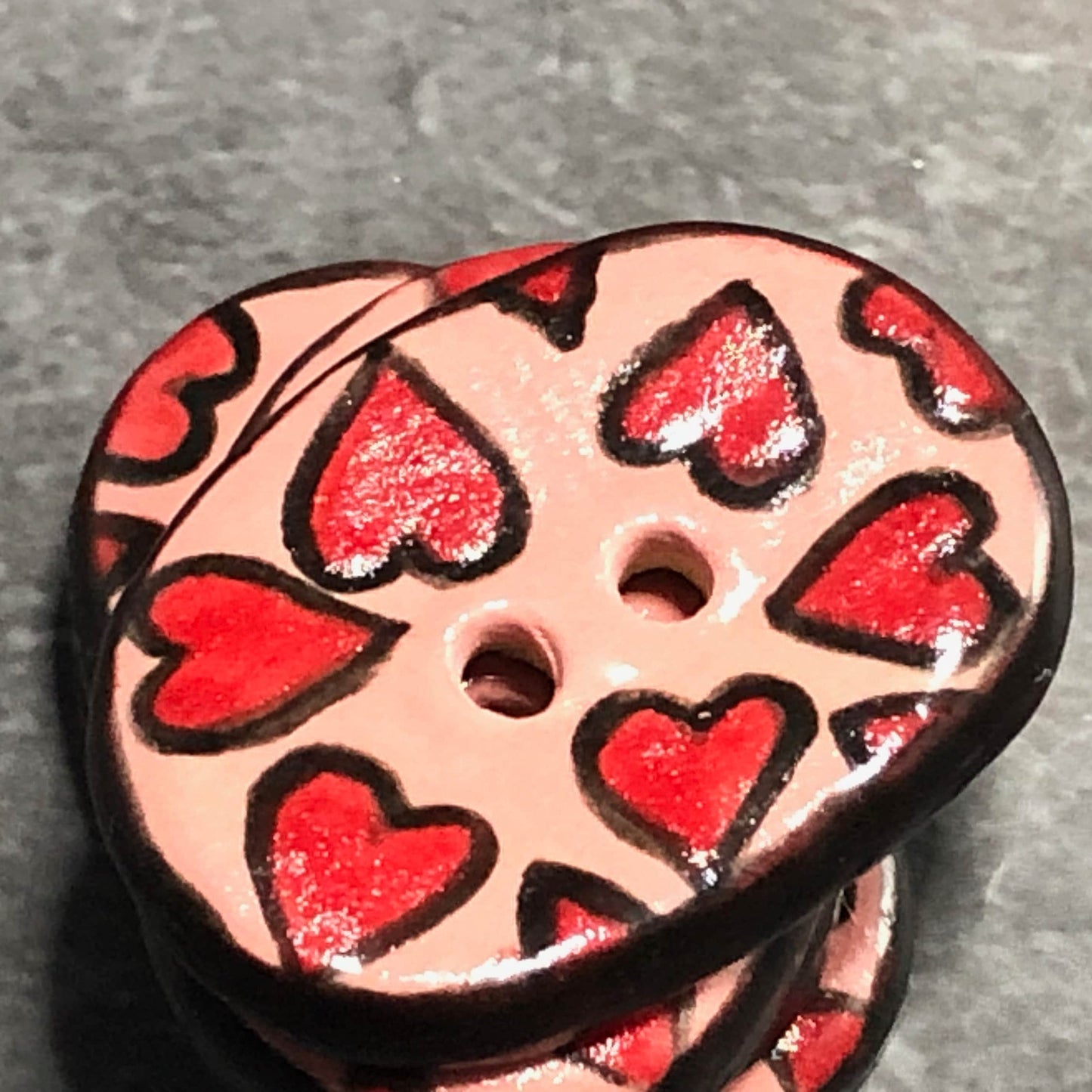 Valentine Hearts Oval Button