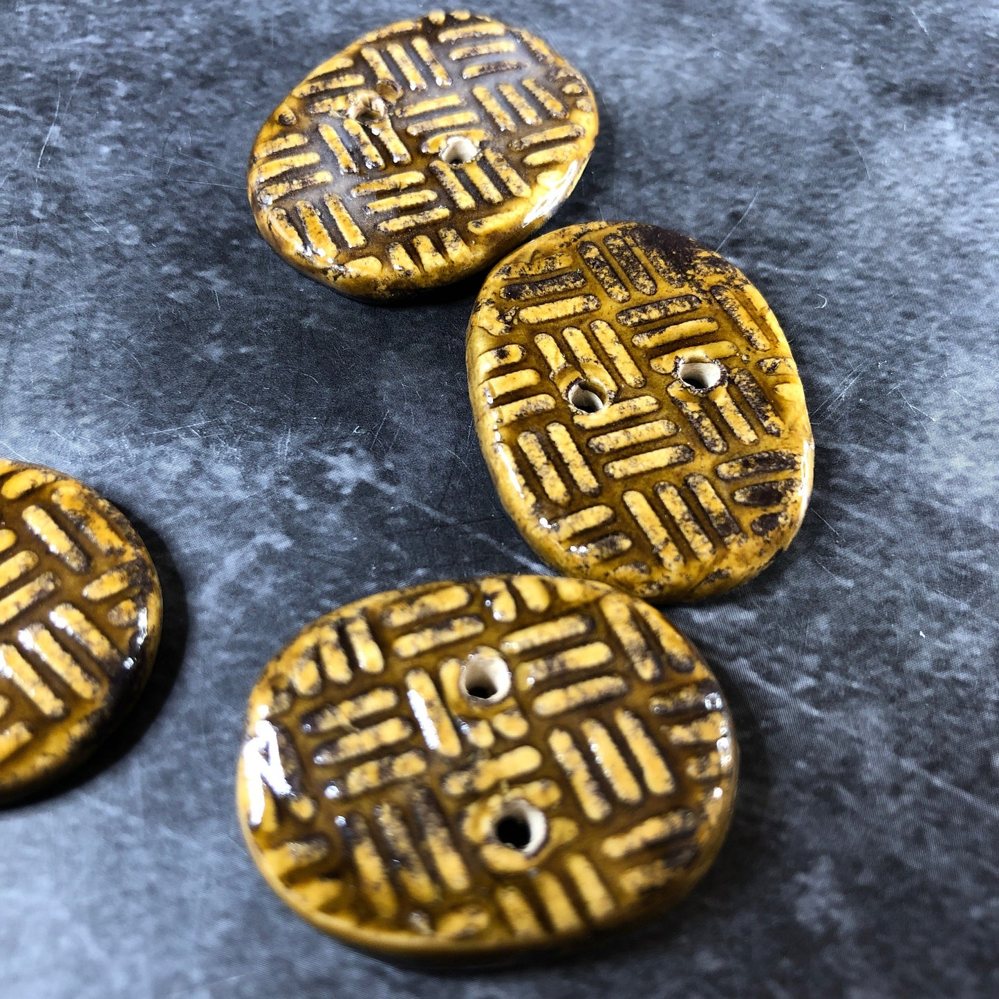 Oval Basketweave Buttons