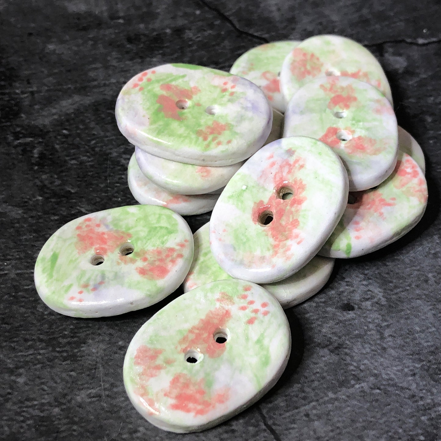 Watercolor Spring Floral Oval Buttons