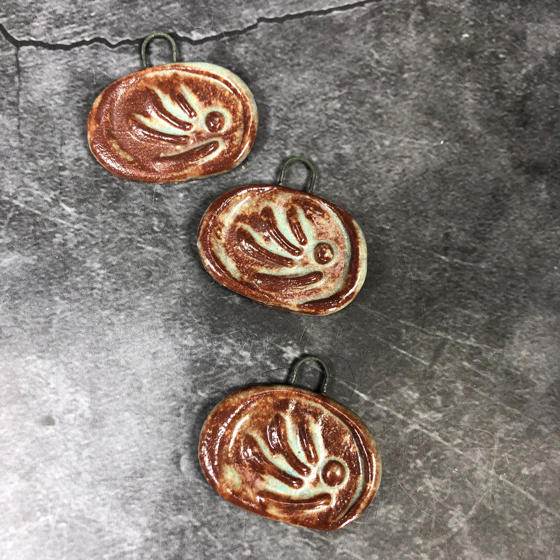 Rustic Stoneware Pendant for Necklace and/or Earrings