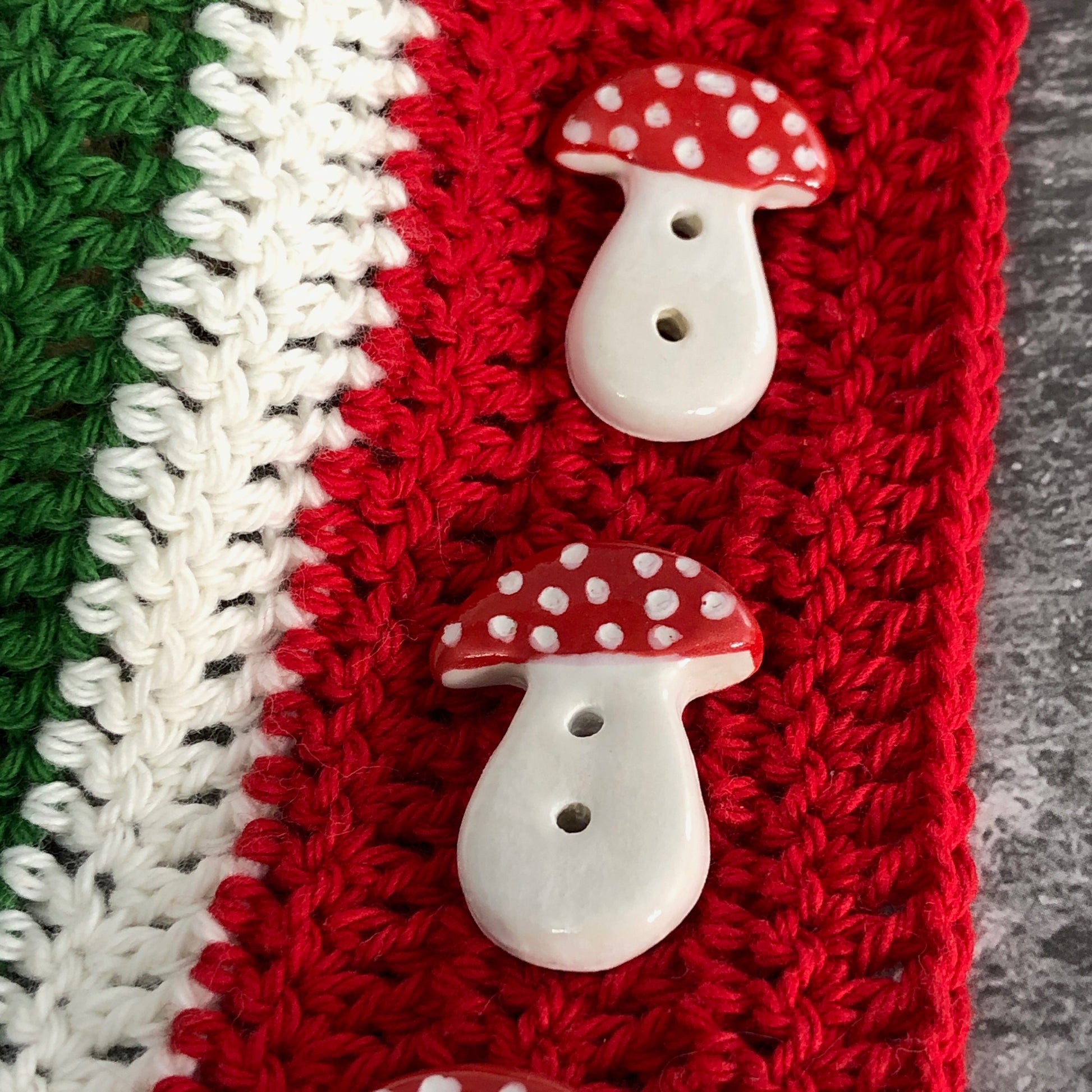 Red and White Mushroom Buttons