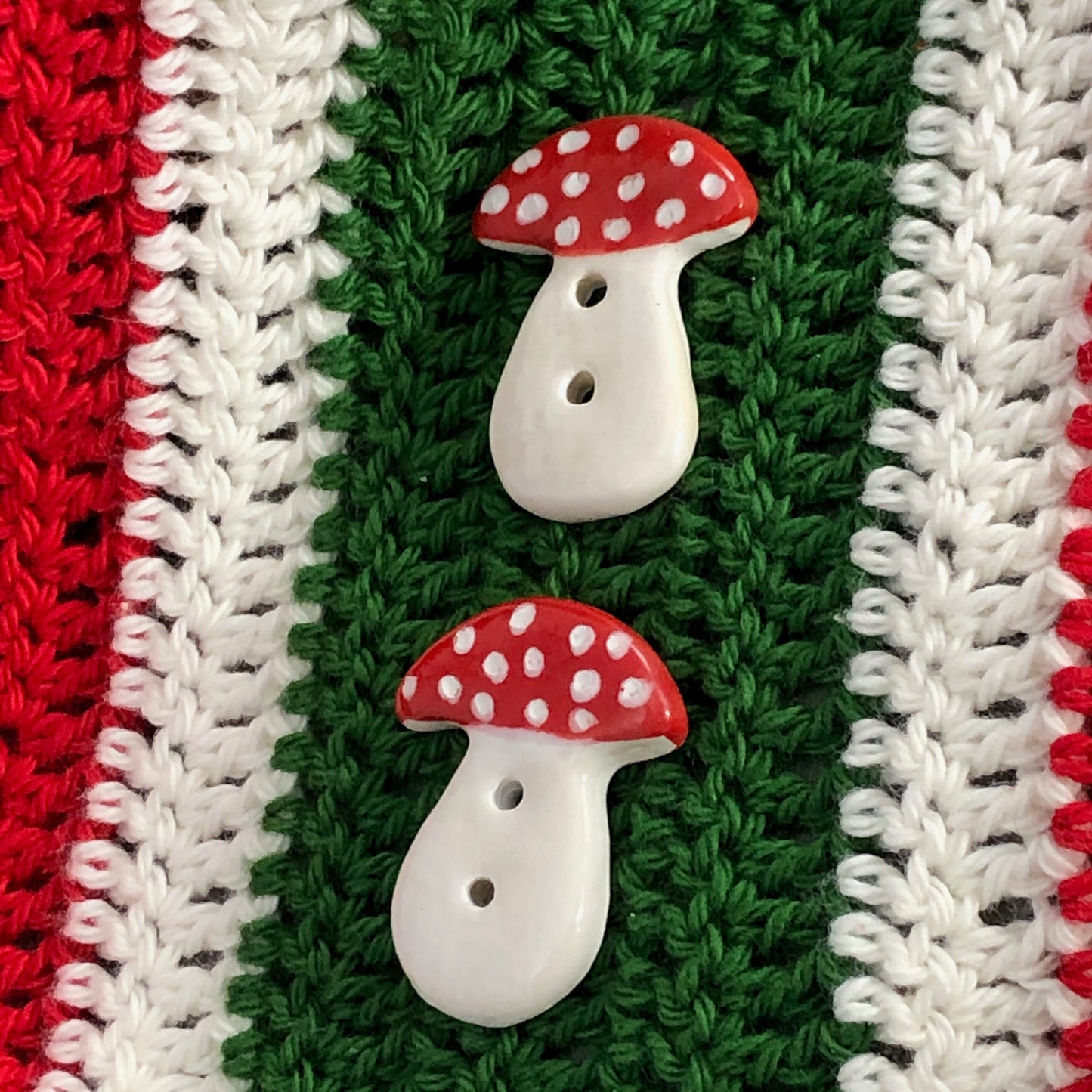 Red and White Mushroom Buttons