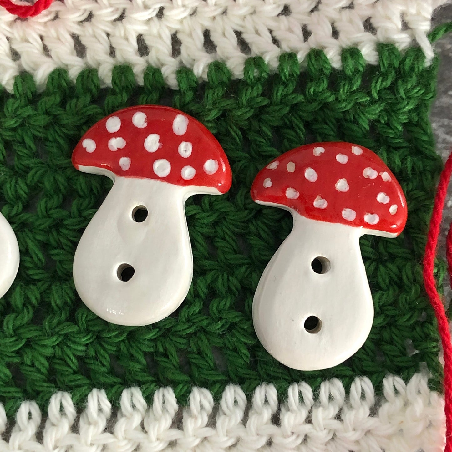 Red and White Mushroom Buttons