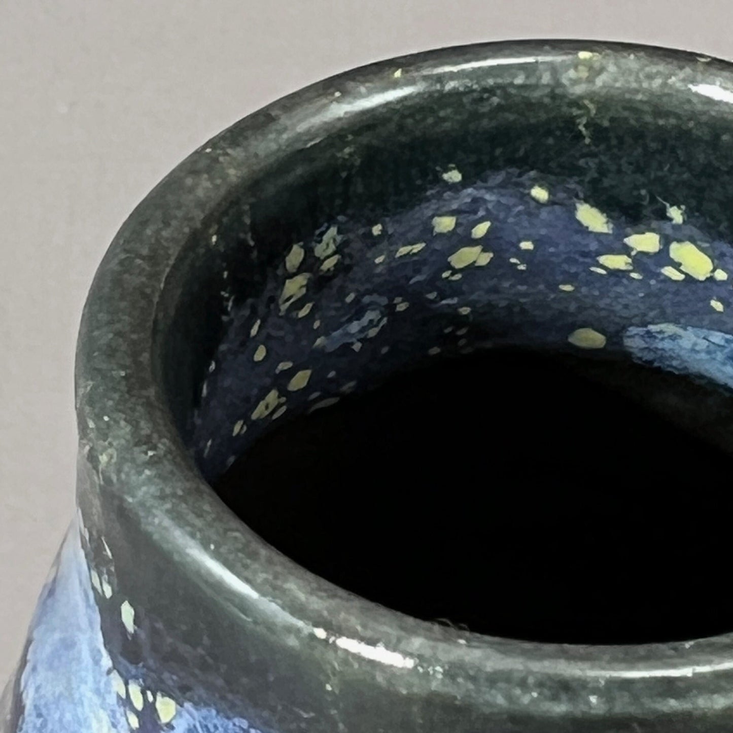 Black with Blue Hydrangea Accents Bud Vase