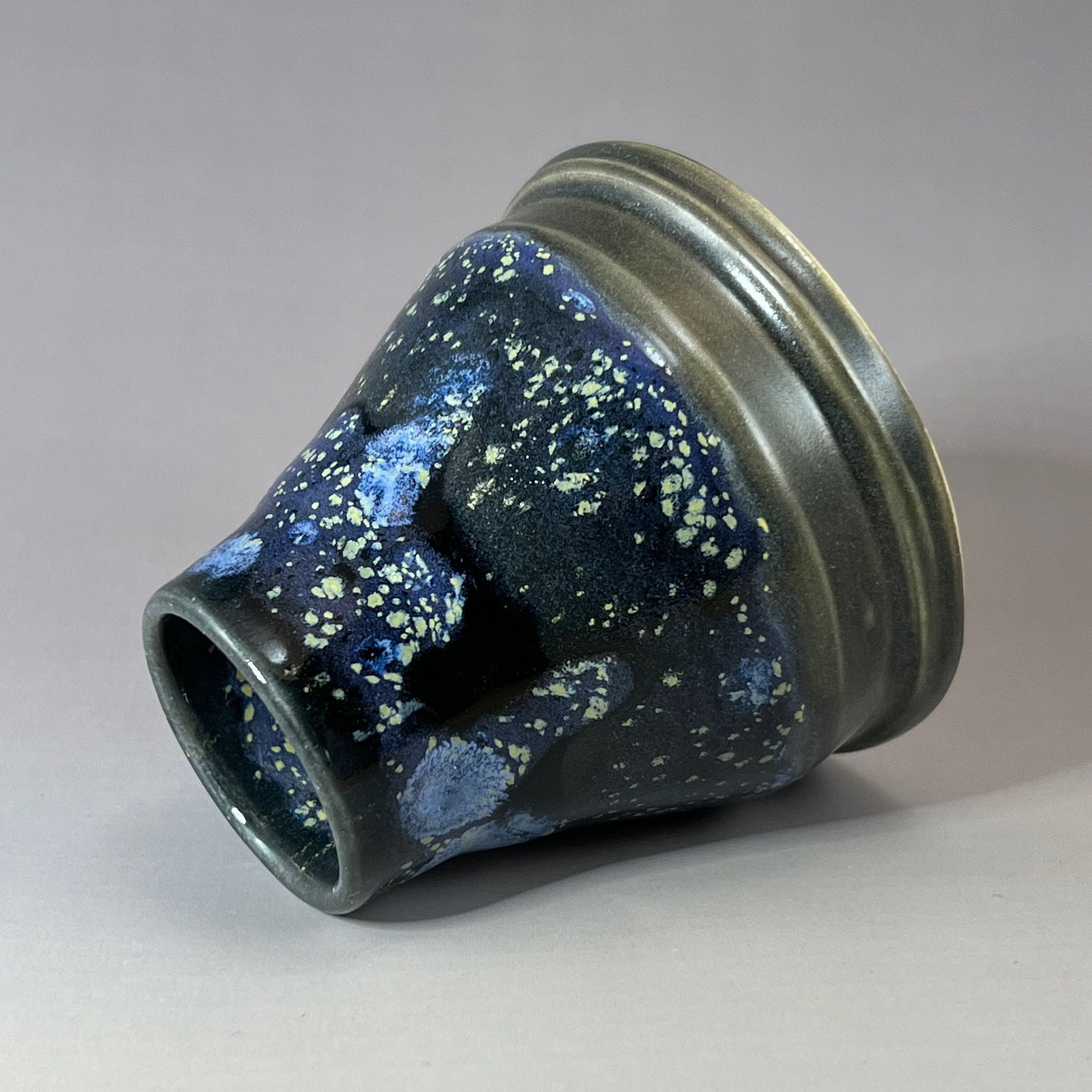 Black with Blue Hydrangea Accents Bud Vase