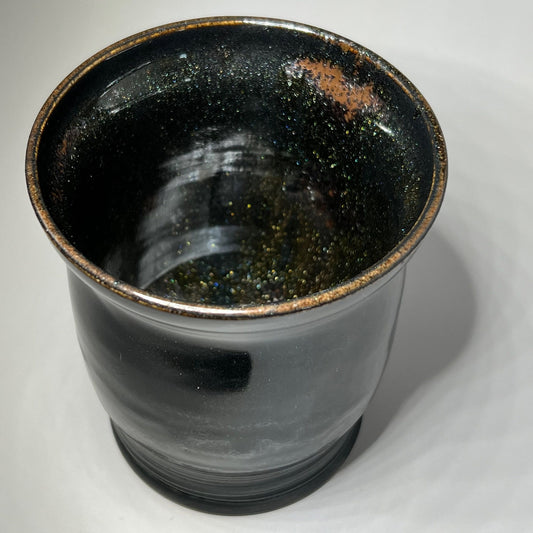 Black Aventurine and Black Matte Small Yunomi/Tumbler