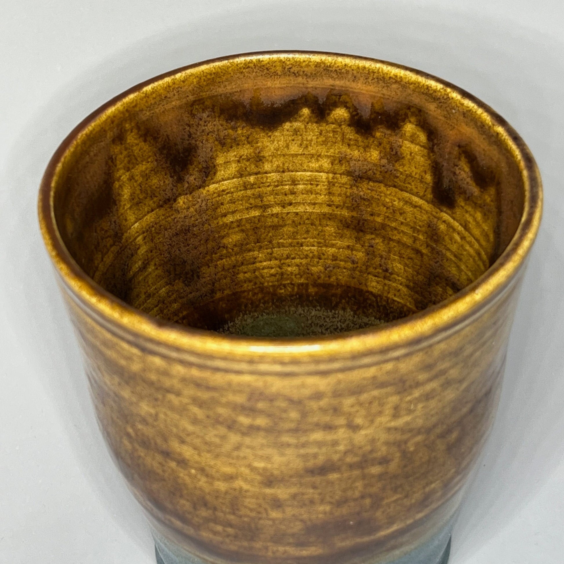 Brown and Cerulean Blue Ceramic Tumbler